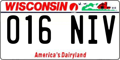 WI license plate 016NIV