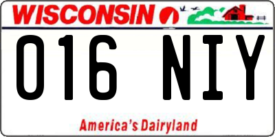 WI license plate 016NIY