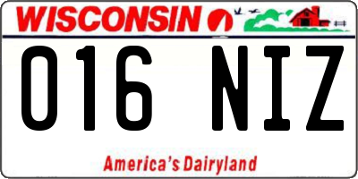 WI license plate 016NIZ