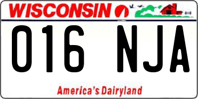 WI license plate 016NJA