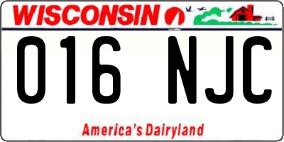 WI license plate 016NJC