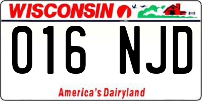 WI license plate 016NJD