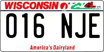 WI license plate 016NJE