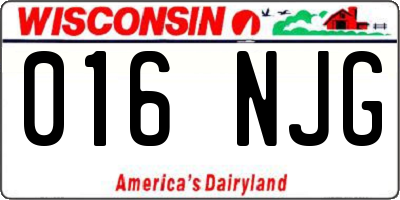 WI license plate 016NJG