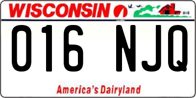 WI license plate 016NJQ