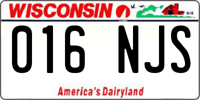 WI license plate 016NJS