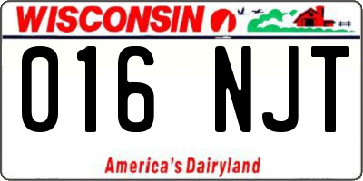 WI license plate 016NJT