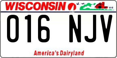 WI license plate 016NJV