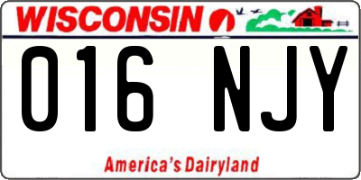 WI license plate 016NJY