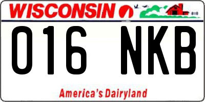 WI license plate 016NKB
