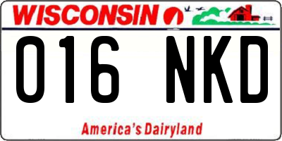 WI license plate 016NKD