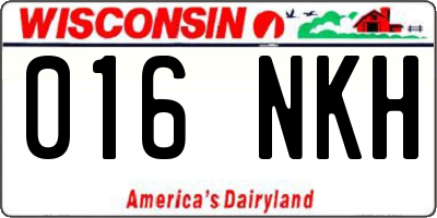 WI license plate 016NKH