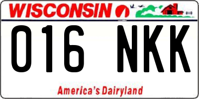 WI license plate 016NKK