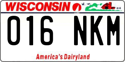 WI license plate 016NKM