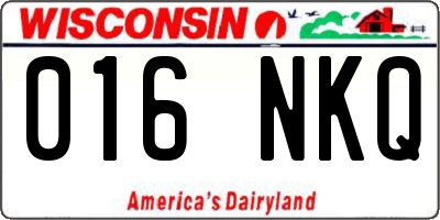 WI license plate 016NKQ