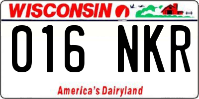 WI license plate 016NKR