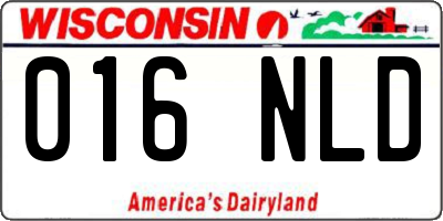 WI license plate 016NLD