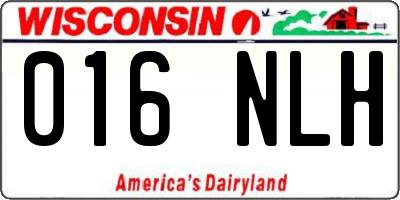 WI license plate 016NLH