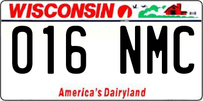 WI license plate 016NMC