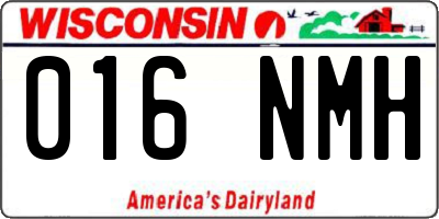 WI license plate 016NMH