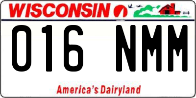 WI license plate 016NMM
