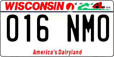 WI license plate 016NMO