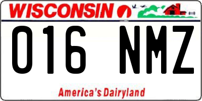 WI license plate 016NMZ