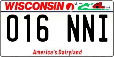 WI license plate 016NNI