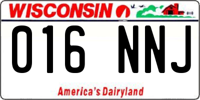 WI license plate 016NNJ
