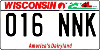 WI license plate 016NNK