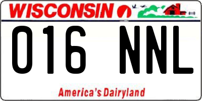 WI license plate 016NNL