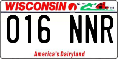 WI license plate 016NNR