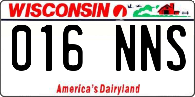 WI license plate 016NNS