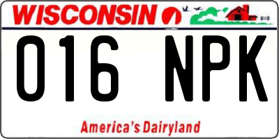 WI license plate 016NPK