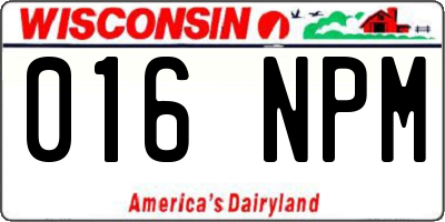 WI license plate 016NPM