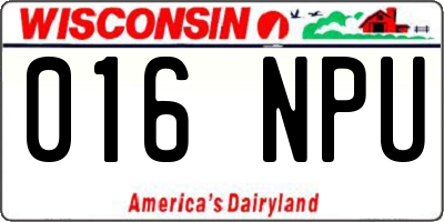 WI license plate 016NPU