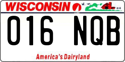 WI license plate 016NQB