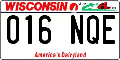 WI license plate 016NQE