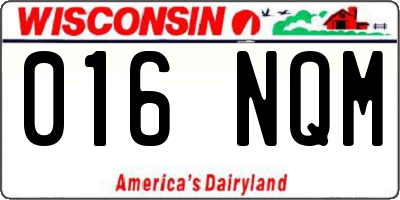 WI license plate 016NQM
