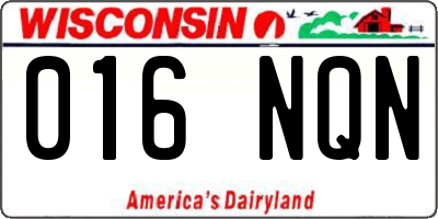 WI license plate 016NQN