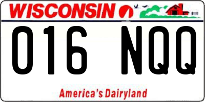 WI license plate 016NQQ