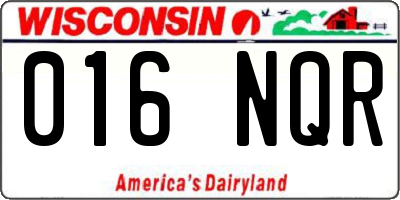 WI license plate 016NQR