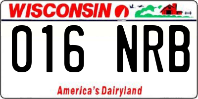 WI license plate 016NRB