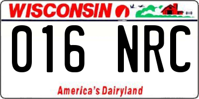 WI license plate 016NRC
