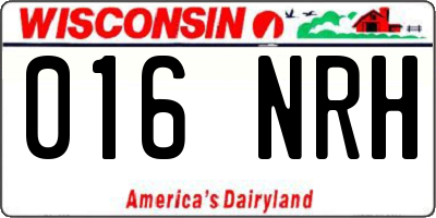 WI license plate 016NRH