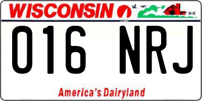 WI license plate 016NRJ
