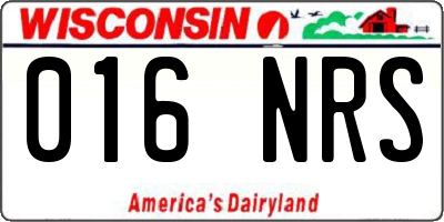 WI license plate 016NRS