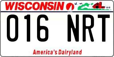 WI license plate 016NRT