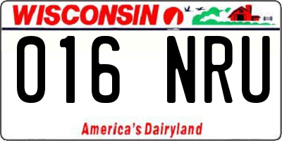 WI license plate 016NRU