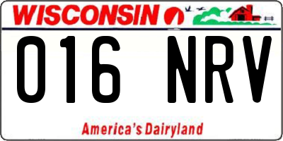 WI license plate 016NRV